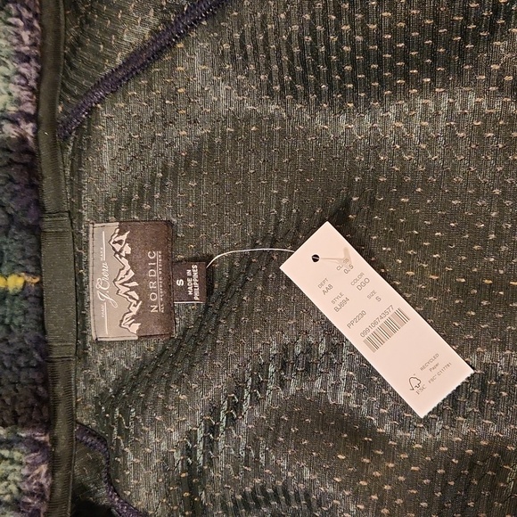 J. Crew Nordic sherpa fleece jacket in tartan Blue Green  Small NWT - Picture 8 of 9